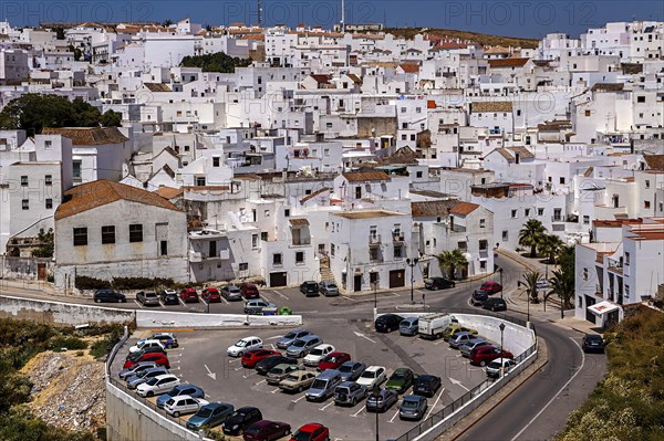 Residential buildings in the old town, Arcos, Andalusia, Spain, Europe