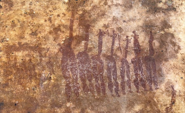 Prehistoric depiction of woman on a rock, San rock paintings, Sevilla Art Rock Trail, Cederberg