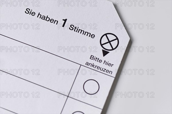 Germany, May 2024: German ballot paper for Elections to the European Parliament, Europe