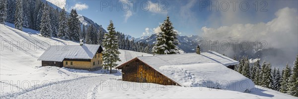 Panorama Hoehenweg, Kleinwalsertal, Allgaeu Alps, Vorarlberg, Austria, Europe