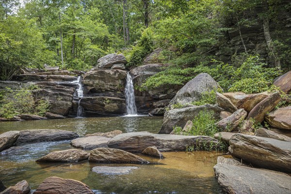 Cheaha Falls along the Chinnabee Silent Trail through Talladega National Forest near Lineville,
