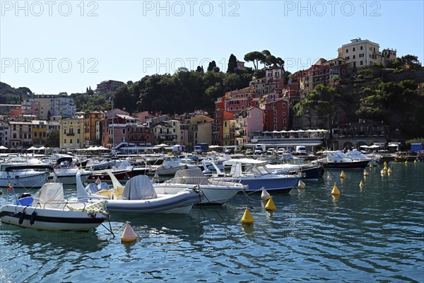 View of Lerici from the sea, Ligurian sea, Liguria, Italy, Europe
