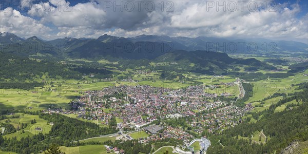 Panorama from Schattenberg, 1692m, on Oberstdorf, Allgaeu, Bavaria, Germany, Europe