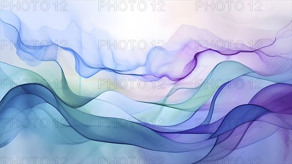 Abstract illustration embodies mindfulness meditation with gentle swirling patterns in pastel