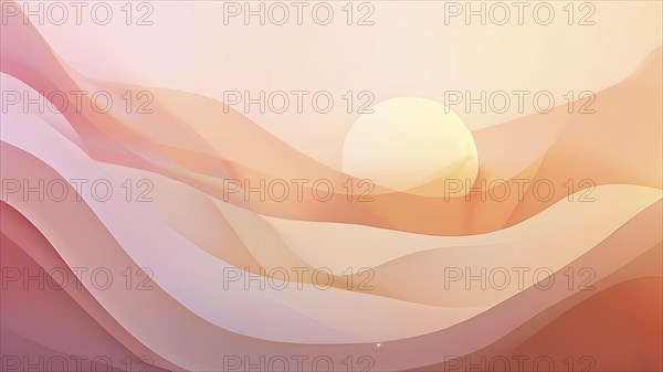 Abstract illustration embodies mindfulness meditation with gentle swirling patterns in pastel