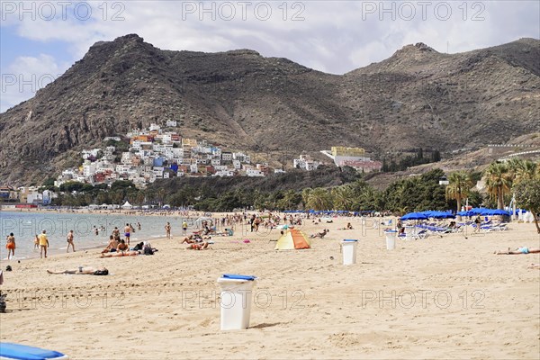 Sandy beach beach Playa de Las Teresitas, near San Andres, Tenerife, Canary Islands, Spain, Europe,