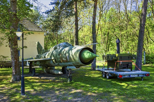 Soviet fighter aircraft MiG-21, Griessen, Jaenschwalde, Brandenburg, Germany, Europe
