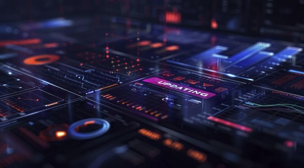 Computer and business security concept, system updates and privacy protection, AI generated