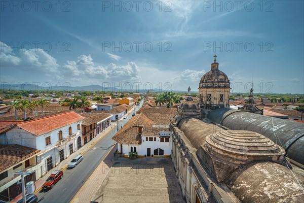 Beautiful panoramic view of Granada from La Merced church. Urban view of the city of Granada from