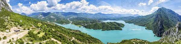 Bovilla Lake and Mountains, Bovilla Reservoir, Tirana, Albania, Europe