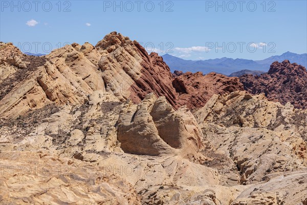 Rock formations in the Fire Canyon area at Valley of Fire State Park near Overton, Nevada, United