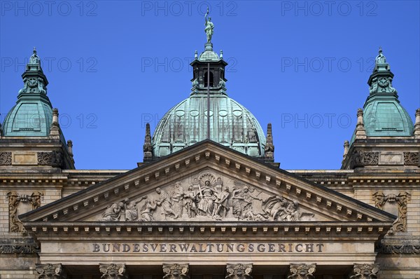 Lettering Federal Administrative Court under tympanum, former Imperial Court of Justice, Leipzig,