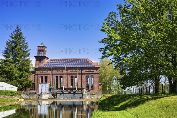 Griessen hydropower plant on the Neisse, Jaenschwalde, Brandenburg, Germany, Europe
