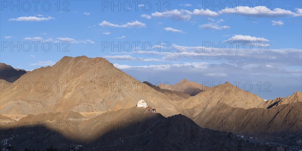 The Namgyal Tsemo Gompa monastery on Tsenmo Hill, a viewpoint over Leh, Ladakh, Jammu and Kashmir,