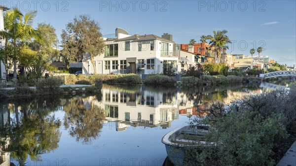 Houses along Venice Canal, Los Angeles, California