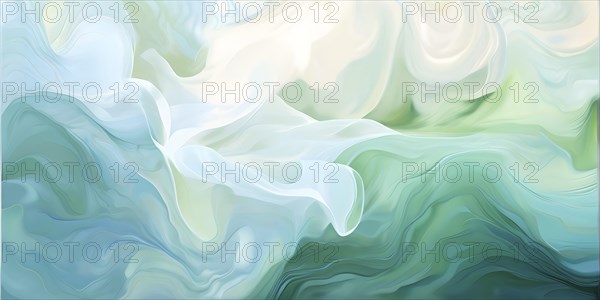 Abstract illustration embodies mindfulness meditation with gentle swirling patterns in pastel