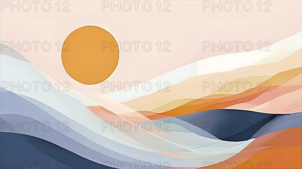 Abstract illustration embodies mindfulness meditation with gentle swirling patterns in pastel