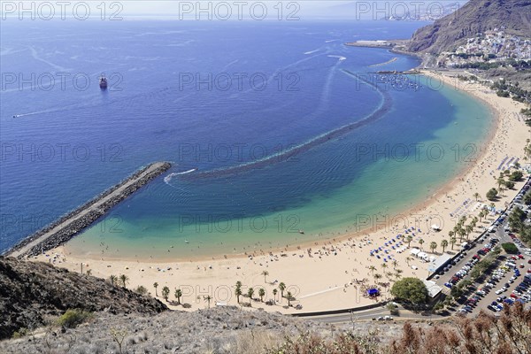 Sandy beach beach Playa de Las Teresitas, near San Andres, Tenerife, Canary Islands, Spain, Europe,
