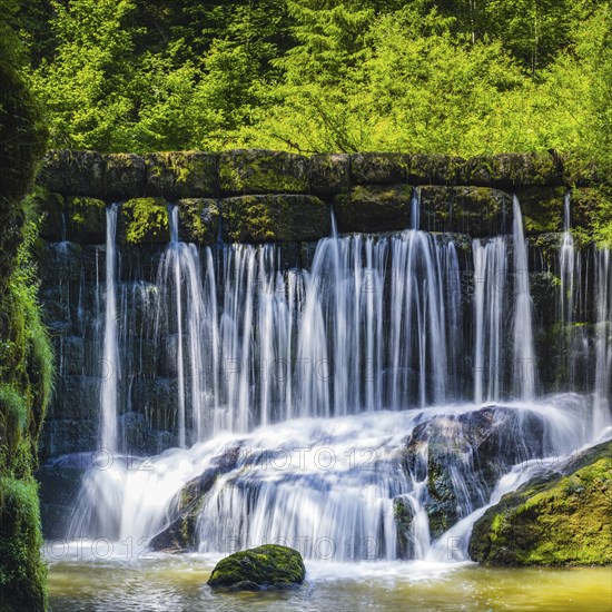 Geratser waterfall, near Rettenberg, Allgaeu, Bavaria, Germany, Europe