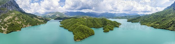Bovilla Lake and Mountains, Bovilla Reservoir, Tirana, Albania, Europe