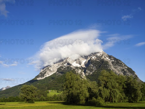 Grimming mountain range in the morning light, near Irdning, Styria, Austria, Europe