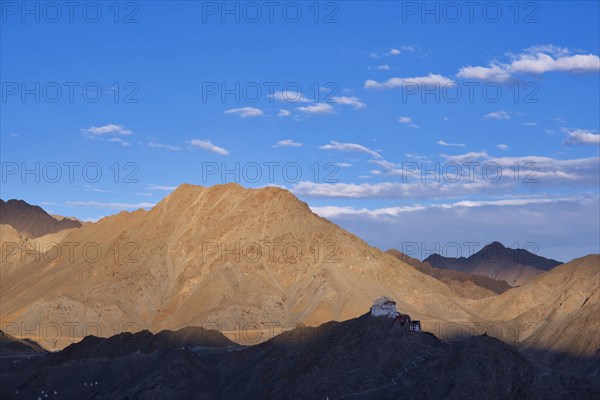 The Namgyal Tsemo Gompa monastery on Tsenmo Hill, a viewpoint over Leh, Ladakh, Jammu and Kashmir,