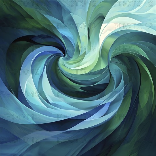Abstract illustration embodies mindfulness meditation with gentle swirling patterns in pastel