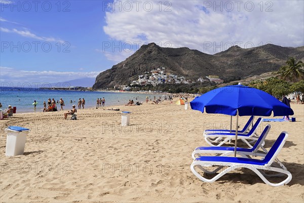 Sandy beach beach Playa de Las Teresitas, near San Andres, Tenerife, Canary Islands, Spain, Europe,