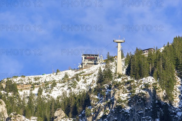 Tegelberg cable car on the Tegelberg near Schwangau near Fuessen, Ostallgaeu, Allgaeu, Swabia,