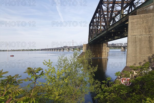 Architecture, Victoria Bridge over the Saint Lawrence River, Province of Quebec, Canada, North