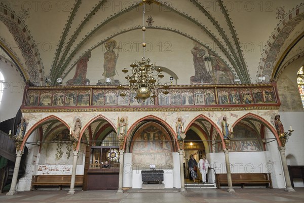 Transverse hall with rood screen, Heiligen-Geist-Hospital, Koberg, Luebeck, Schleswig-Holstein,