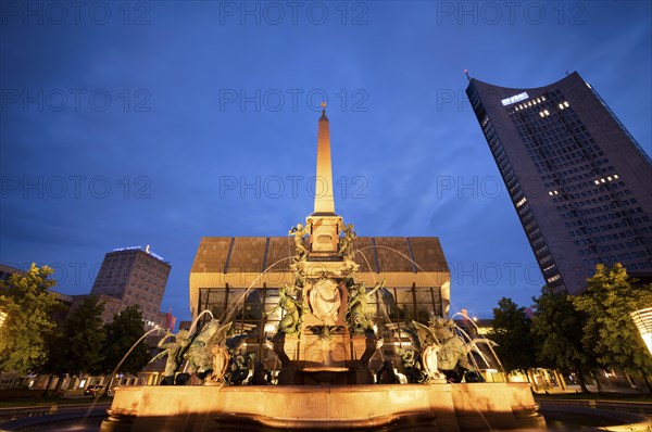 Gewandhaus, Konzerthaus, Mendebrunnen, City-Hochhaus, mdr, Logo, Europahochhaus, Augustusplatz,