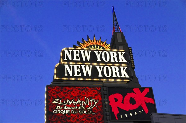 Las Vegas, Nevada, USA, North America, Illuminated signs and advertising for New York New York and