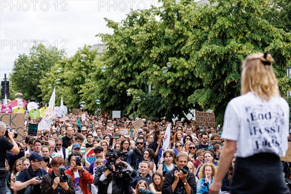 Carla Reemtsma, climate protection activist from Fridays For Future, during a reder for the climate