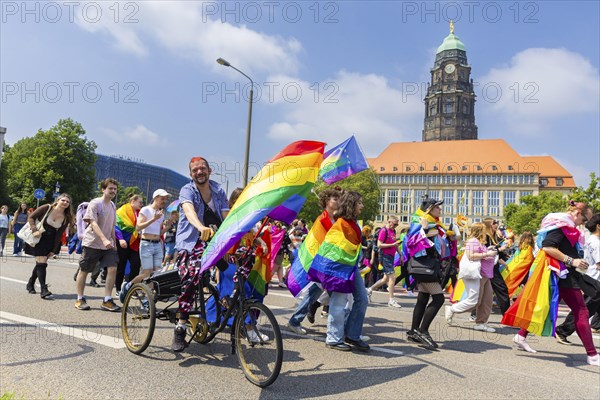 Christopher Street Day in Dresden, Dresden, Saxony, Germany, Europe