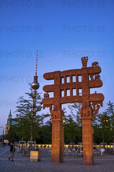 Replica of the Sanchi Tor at the Humboldt Forum, Berlin, Germany, Europe