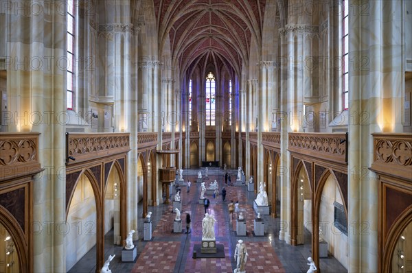 Interior, plaster figures, art objects, visitors, Friedrichswerder Church, architect Karl Friedrich