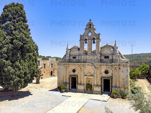 Front view facade of church monastery church Transfiguration Church dedicated to Saints Constantine