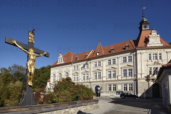 Fleischbruecke with town hall, Wolfsberg, Lavanttal, Carinthia, Austria, Europe