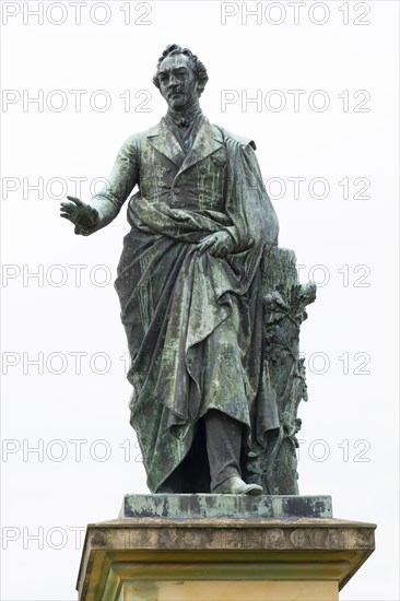 Grand Duke Georg von Mecklenburg Strelitz, statue, palace garden, Neustrelitz,