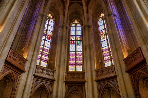 Interior view, stained glass window, choir, Friedrichswerder Church, architect Karl Friedrich