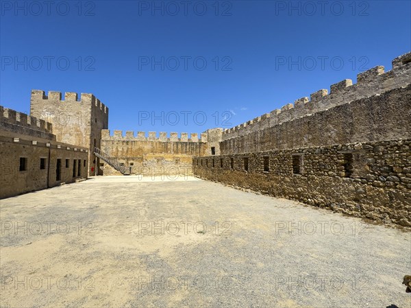 View of the inner courtyard of Fort Fortezza Fortetza Frangokastello, Venetian fort built by the