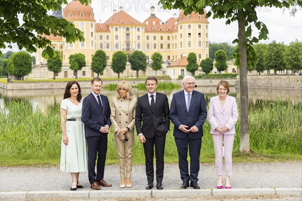 French President Emmanuel Macron visits the Federal Republic of Germany with his woman Brigitte, at
