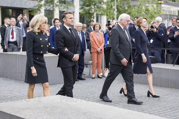 Emmanuel Macron (President of the French Republic) with his woman Brigitte Trogneux and