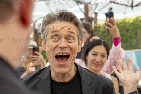 Cannes, France, 19.5.2024: Willem Dafoe in front of talking about the new film Kinds of Kindness at