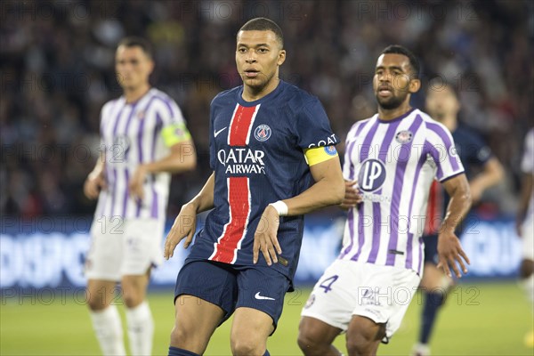 Football match, captain Kylian MBAPPE' Paris St. Germain left focussed looking forward together