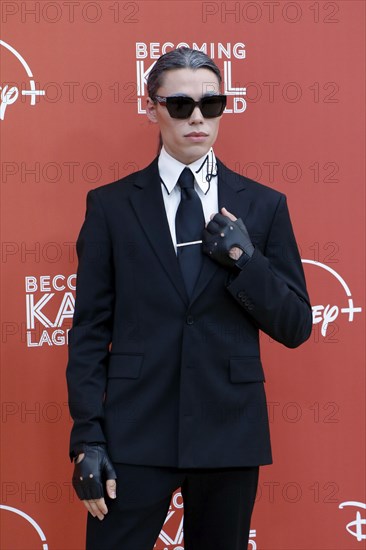 Karl Lagerfeld doppelganger at the German premiere of Becoming Karl Lagerfeld at the Zoo Palast