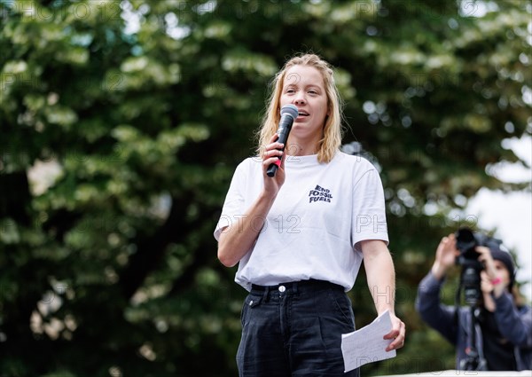 Carla Reemtsma, climate protection activist from Fridays For Future, during a reder for the climate