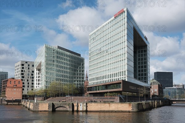 Mirror building in Hafencity, Hanseatic City of Hamburg, Hamburg, Germany, Europe