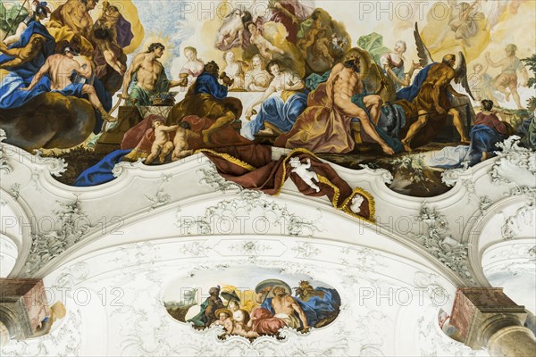 Garden Hall, fresco, ceiling painting by Tiepolo, Wuerzburg Residence, UNESCO World Heritage Site,